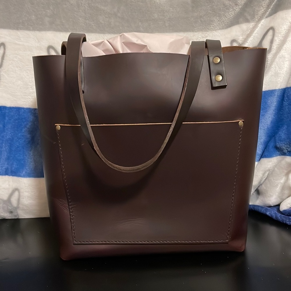 Portland Leather Goods Medium Tote Dark Cherry